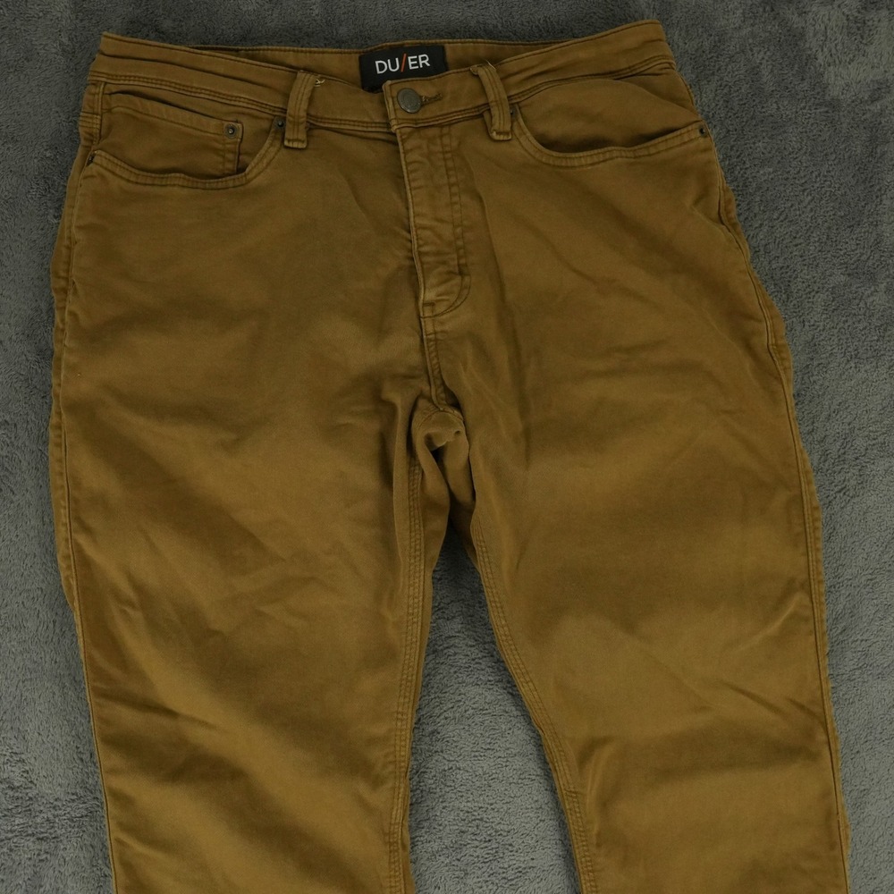 DU/ER N2X Relaxed Taper Pants Mens Fits 34x30 Tan Performance Cotton Tencel